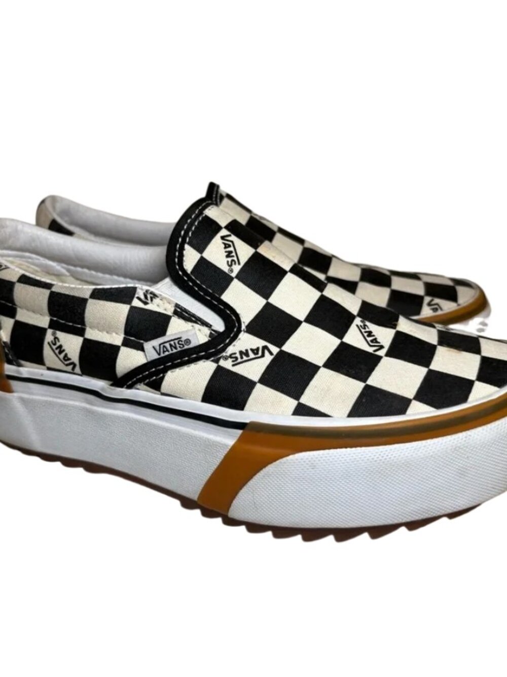 Vans Classic Slip-On Stacked Checkerboard, Sz 7.5, EUC - Picture 5 of 8